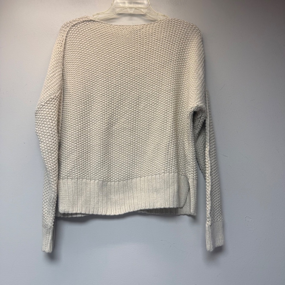 Lucky Brand V-Neck Sweater Womens XL Cream Excellent Chunky Knit Pullover - Picture 5 of 6